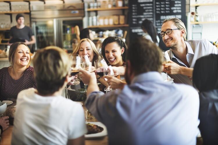 opening restaurant table with customers